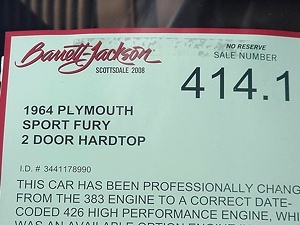 1964 PLYMOUTH SPORT FURY